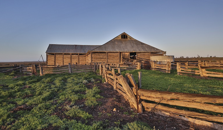 Mungo Woolshed in Mungo National Park. Photo: Vision House Photography/OEH