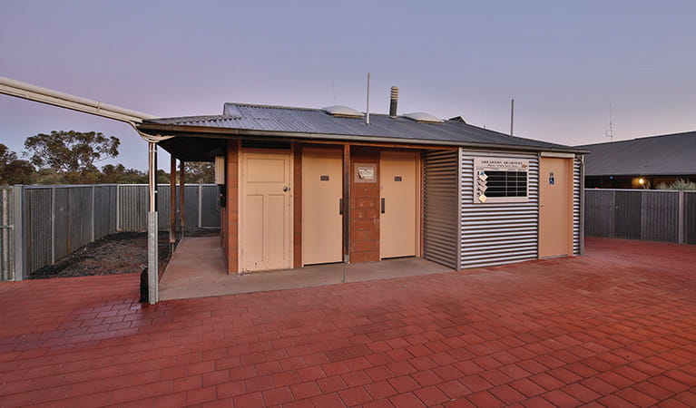 Exterior of bathroom block building at Mungo Shearers' Quarters accommodation. Photo: Vision House Photography/OEH