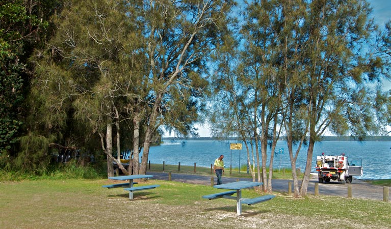 People in Elizabeth Bay picnic area. Photo: John Spencer