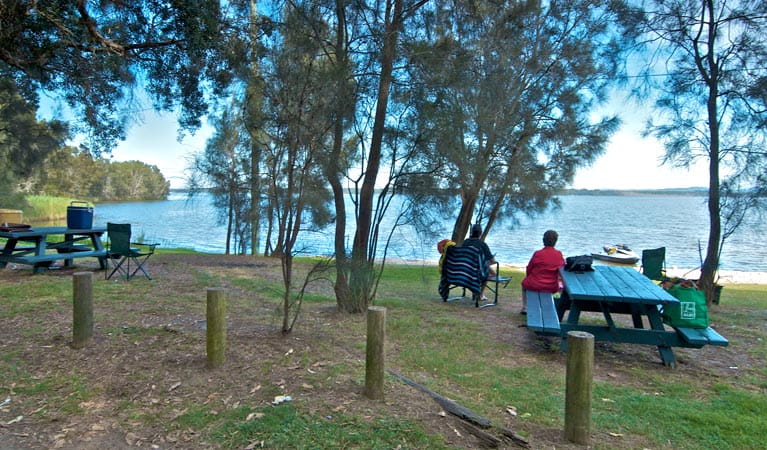 People in Elizabeth Bay picnic area, Munmorah State Conservation Area. Photo: John Spencer