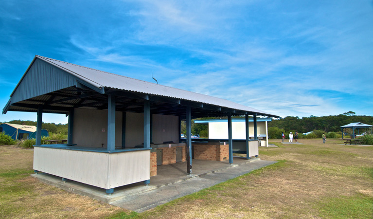 Freemans campground shelters, Munmorah State Conservation Area. Photo: John Spencer/DPIE