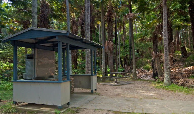 Palms picnic area huts in Munmorah State Conservation Area. Photo: John Spencer