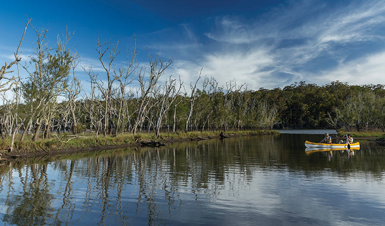 Canoeing on Durras Lake, Murramarang National Park. Photo: David Finnegan &copy; OEH