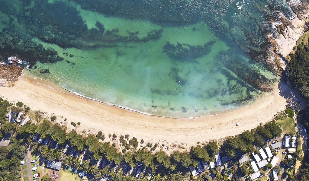 An aerial view of NRMA Murramarang Beachfront Holiday Resort in Murramarang National Park. Photo: NRMA Parks and Resorts &copy; NRMA Parks and Resorts 