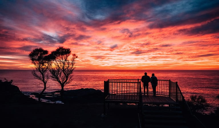 a pink sunset at North Head lookout. Credit: <HTML>&copy; Melissa Findley