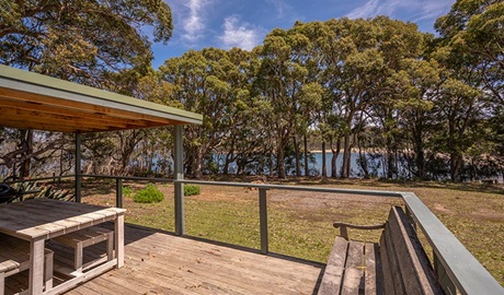 Water views from the deck at Yellow Rock Beach House in Murramarang National Park. Photo: John Spencer &copy; OEH