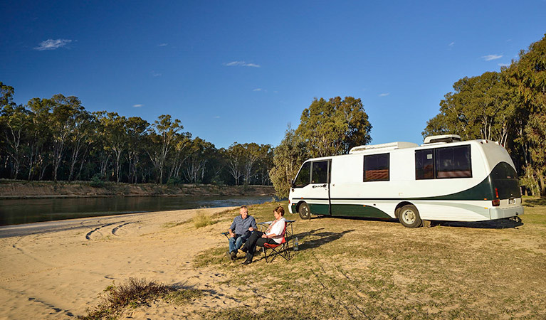 Quicks Beach campground, Murray Valley National Park. Photo: Gavin Hansford/DPIE