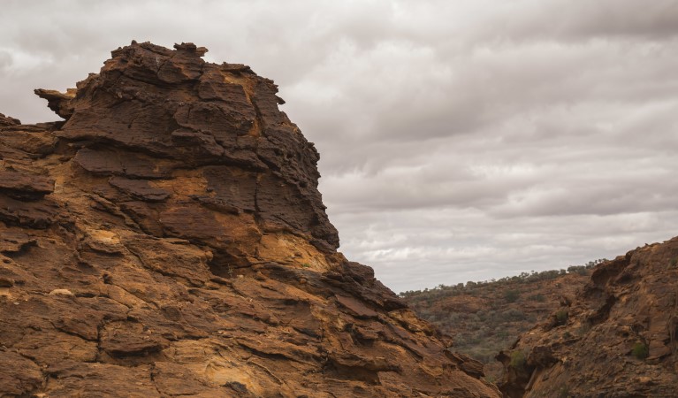 Rocky slopes and rock falls along Rockholes Loop walking track in Mutawintji National Park. Photo: John Spencer &copy; OEH