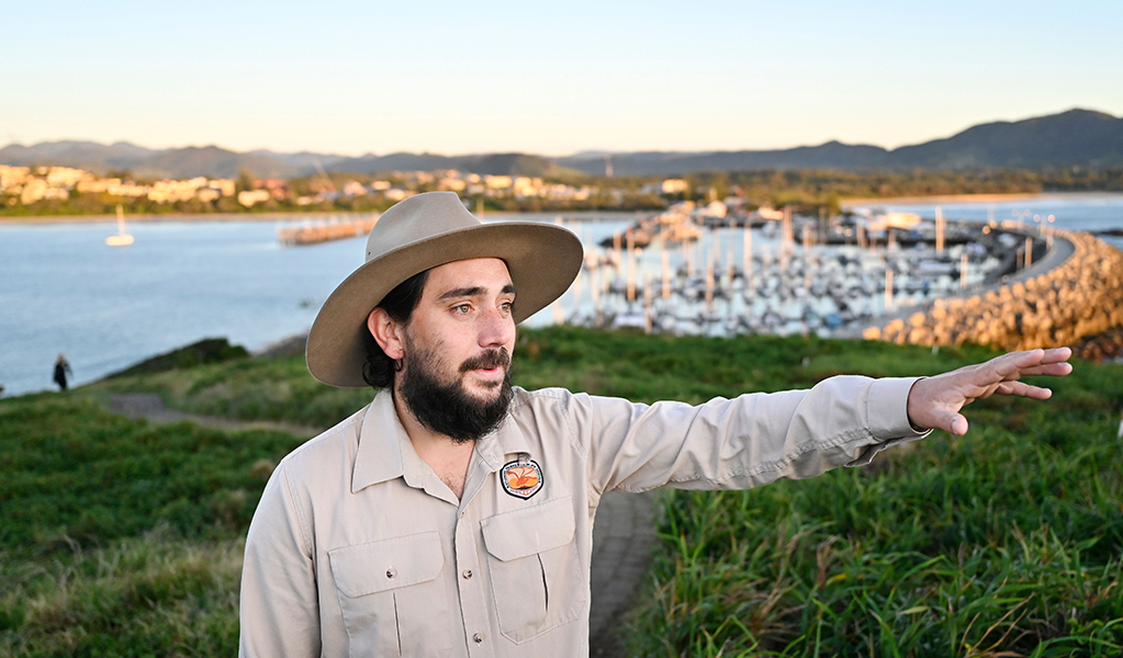 Take a guided tour with our Aboriginla Discovery Ranger on Muttonbord Island Nature Reserve. Photo: Adam Hollingworth &copy; DCCEEW