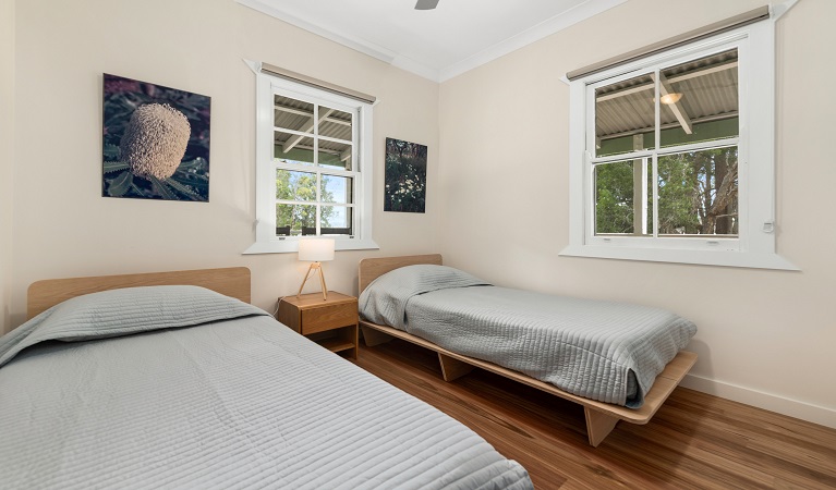 Room with 2 single beds at Cutlers Cottage. Photo credit: Troy Sinclair &copy; Troy Sinclair.