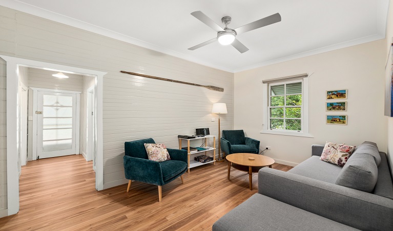 Lounge room at Cutlers Cottage. Photo credit: Troy Sinclair &copy; Troy Sinclair.