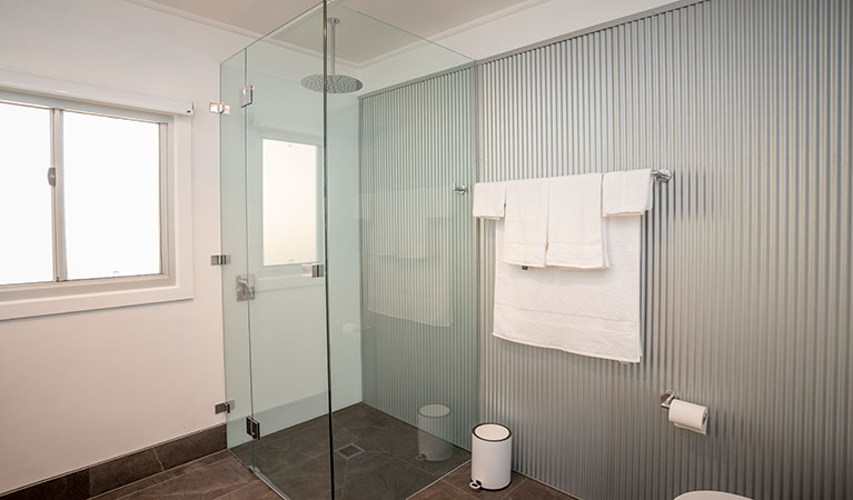 The interior bathroom in Davies Cottage, Myall Lakes National Park. Photo: John Spencer &copy; DPIE