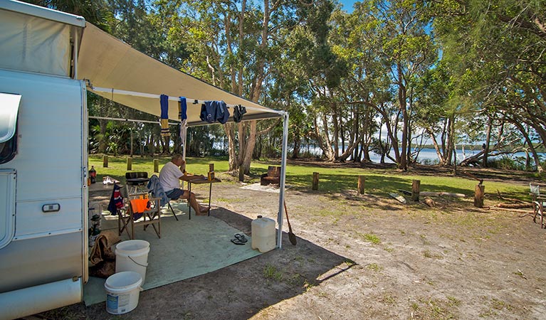 Dees Corner campground, Myall Lakes National Park. Photo: John Spencer/NSW Government