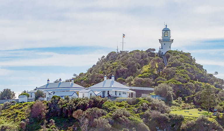 View of Seal Rocks Lighthouse Cottages in Myall Lakes National Park. Photo: Cameron Galle 