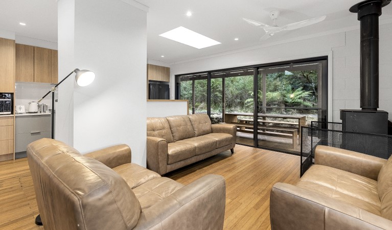 The lounge room in The Residence, New England National Park. Photo: Mitchell Franzi &copy; DPIE