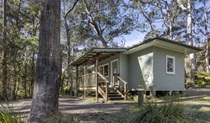 The exterior of Toms Cabin in New England National Park. Photo:  Mitchell Franzi &copy; DPIE