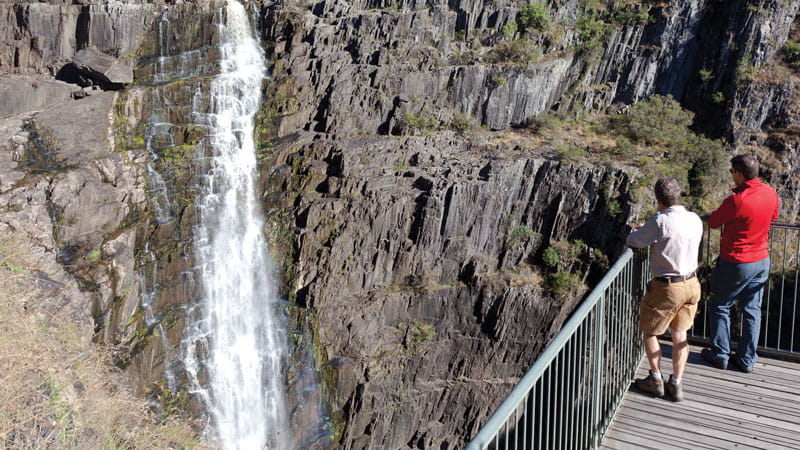 People at the Apsley Falls lookout. Photo: &copy; Rob Cleary