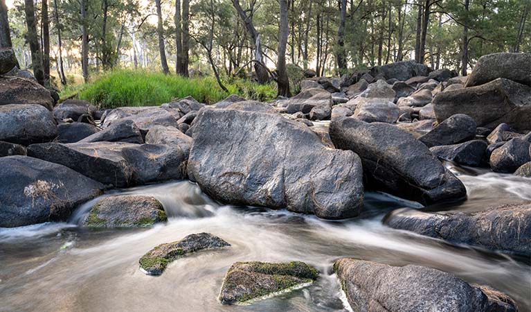 Water running through Gara Gorge, as seen from Threlfall walking track, Oxley Wild Rivers National Park. Credit: David Waugh &copy; David Waugh