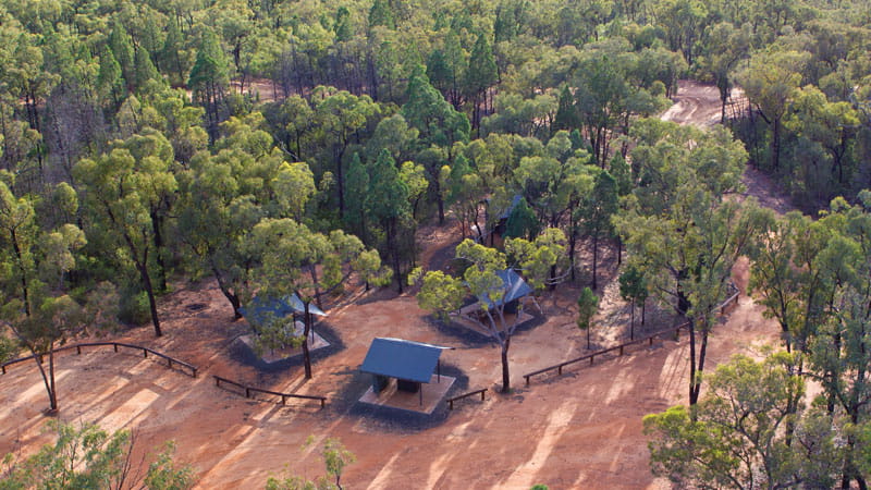 Aerial view of Salt Caves picnic area, Timmallallie National Park. Photo &copy; Rob Cleary