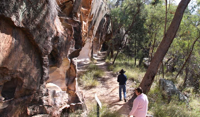 People on the Sandstone Caves walking track. Photo: Rob Cleary