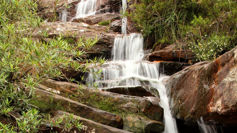 Waterfall down to Emerald Pool. Photo: John Yurasek &copy; DPIE