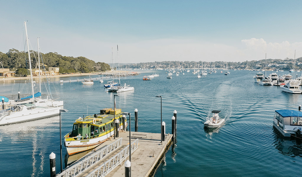The Cronulla to Bundeena ferry returning to the Tonkin Street Public Wharf in Cronulla. Credit: Alexandra Adoncello © Destination NSW