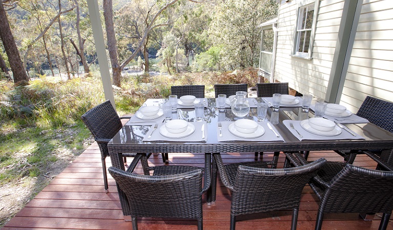 Dining deck at Reids Flat Cottage. Photo: Rosie Nicolai OEH