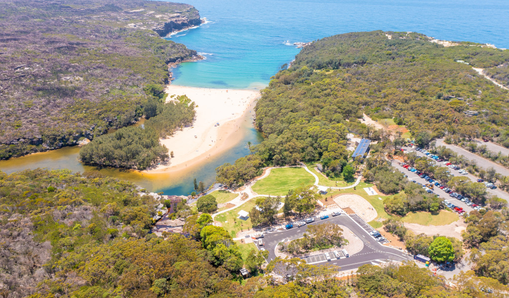 Aerial view Wattamolla picnic area, Royal National Park. Photo: Andrew Elliot &copy; DPE