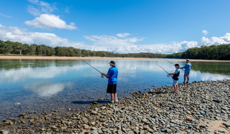 People fishing at Khappinghat Creek. Photo: John Spencer &copy; OEH