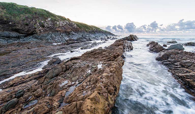 Ocean and rocks in Saltwater National Park. Photo: John Spencer/OEH