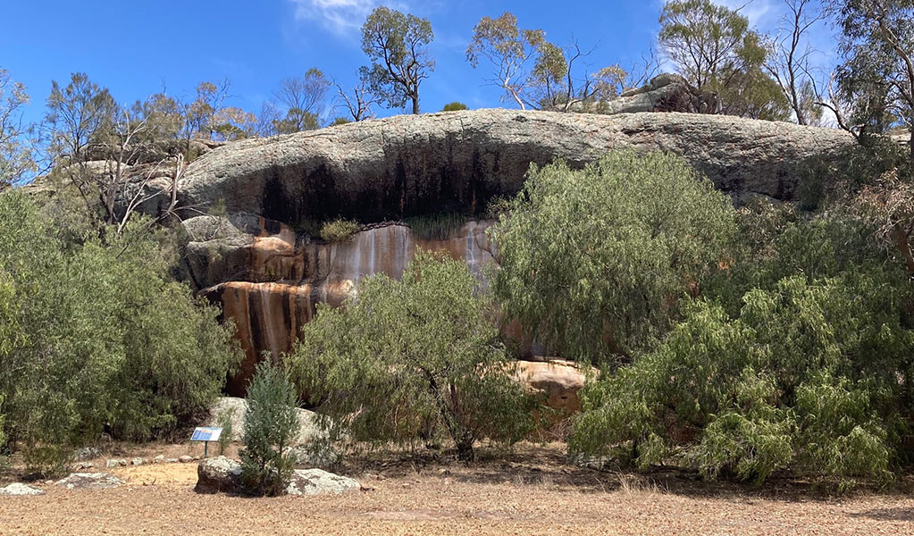 Snake rock in Snake Rock Aboriginal area can only be visited with permission from the Peak Hill–Bogan River Aboriginal Advisory Committee and NPWS  Credit: Wayne Miller &copy; DPE