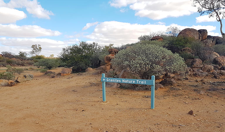 Walking track sign at The Granites walking track in Sturt National Park. Photo: Amanda Cutlack &copy; OEH