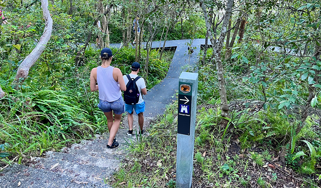 Start your walk at either Georges Head or Middle Head. It's a 3km walk between the headlands, with harbour views and historic heritage. Credit: Natasha Webb &copy;DCCEEW/Natasha Webb