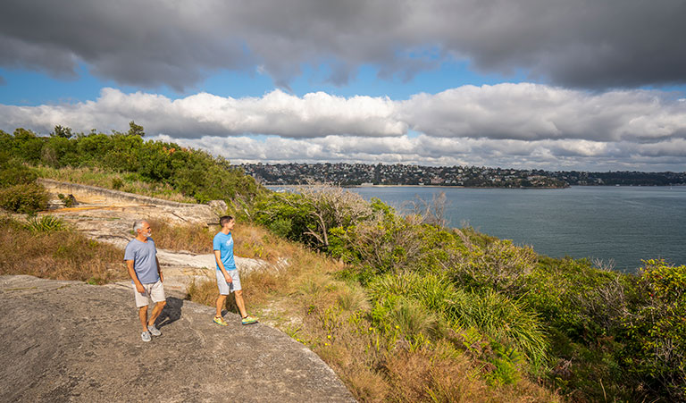 Middle Head Officers Quarters with Sydney Harbour in the background. Photo: John Spencer/DPIE