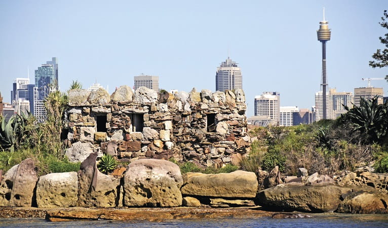 Sandstone grotto on Shark Island – Boowambillee, Sydney Harbour National Park. Photo: K McGrath/OEH