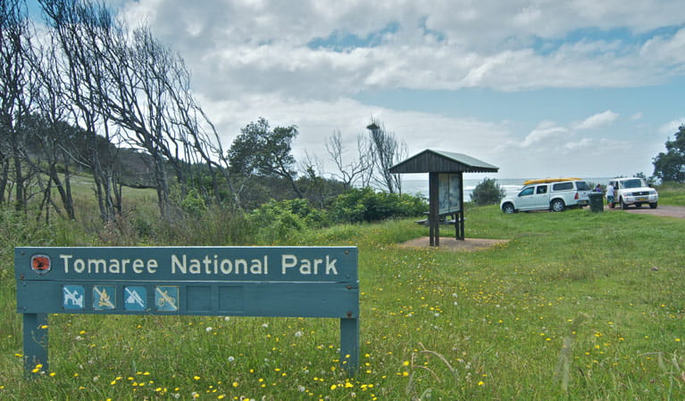 Tomaree National Park signs. Photo: John Spencer