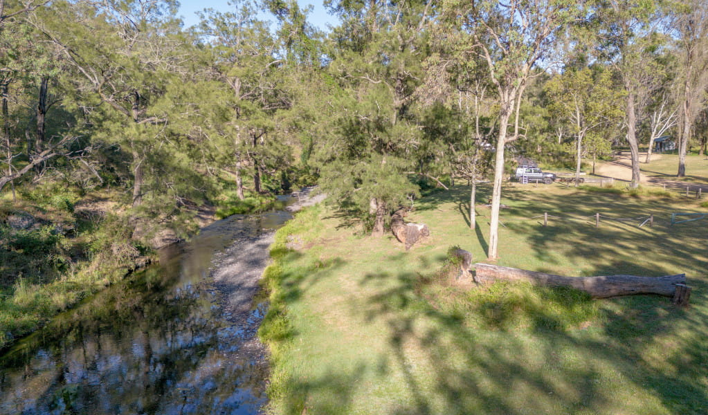 Aerial view of Middle Brook and Washpools campground in Towarri National Park. Photo: John Spencer &copy; DPE