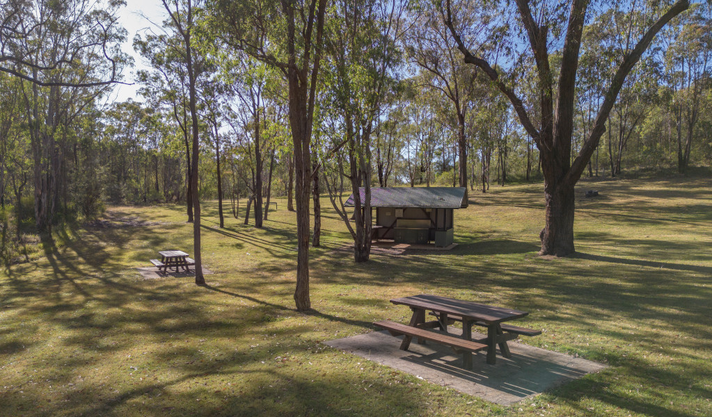 Picnic tables and barbecue facilities at Washpools picnic area. Credit: John Spencer &copy; DPE