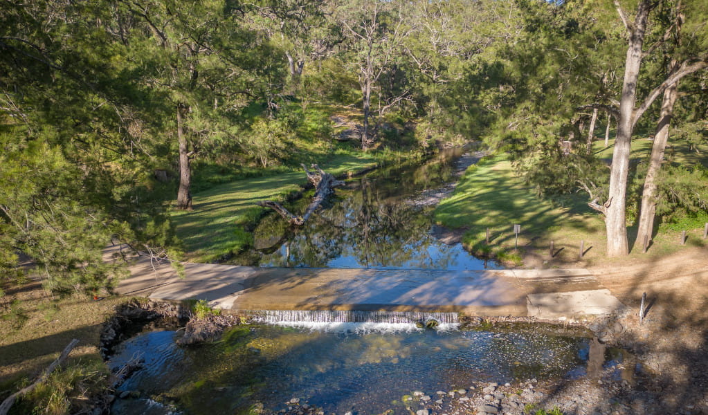 Aerial view of Washpools waterhole and picnic area. Credit: John Spencer &copy; DPE 