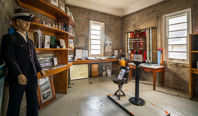 Historical displays at Cape Byron Lighthouse Museum, Walgun Cape Byron State Conservation Area. Photo: John Spencer/DCCEEW.