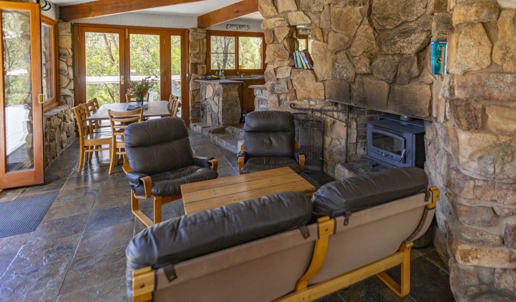 The lounge area at Muluerindie in Warrabah National Park. Photo: Joshua Smith &copy; DPE