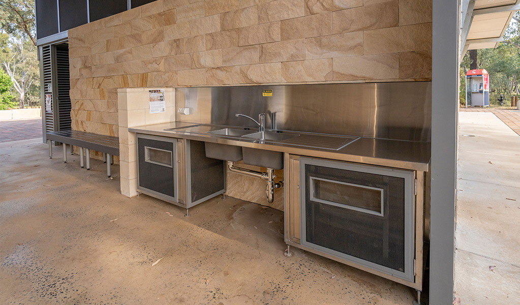 Barbecue facilities at Camp Blackman, Warrumbungle National Park. Photo: Rob Cleary/DPIE