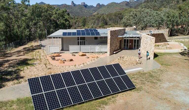 Warrumbungle Visitor Centre and its solar panels, Warrumbungle National Park. Photo &copy; Robert Mulally