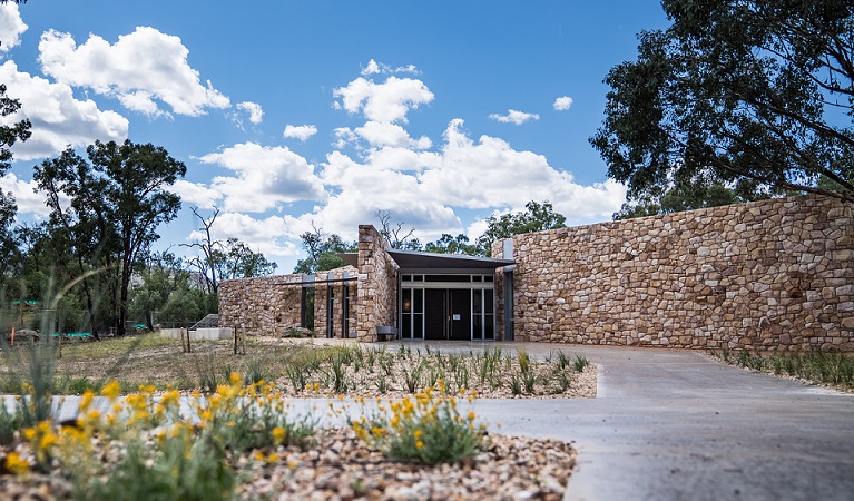 Exterior of Warrumbungle Visitor Centre, Warrumbungle National Park. Photo &copy; Robert Mulally