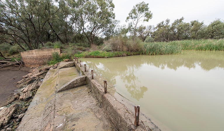 Nilla Yannagalang Billana billabong Weir, Willandra National Park. Photo: John Spencer &copy; OEH