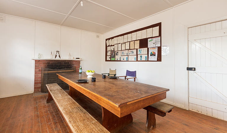 The dining table at Willandra Men's Quarters, Willandra National Park. Photo: Vision House Photography/DPIE