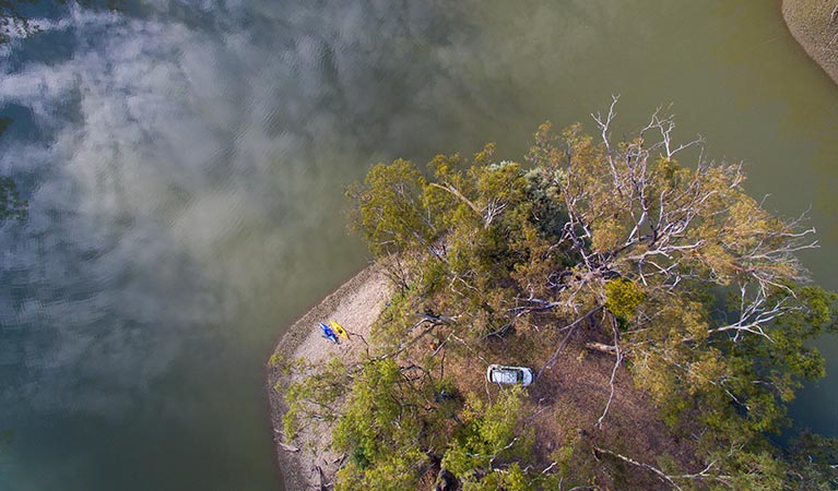 Aerial view of Murrumbidgee River and river red gums, Yanga National Park. Photo: Vision House Photography/OEH