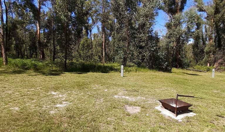 A woodfire barbecue at a campsite in Mogo campground, Yengo National Park. Photo: Sarah Brookes &copy; DPIE