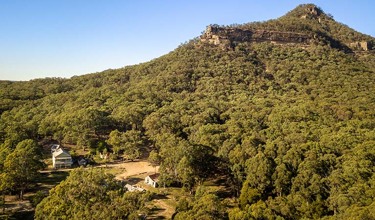 Arial view of Yerranderie Private Town in Yerranderie Regional Park. Photo: John Spencer/OEH