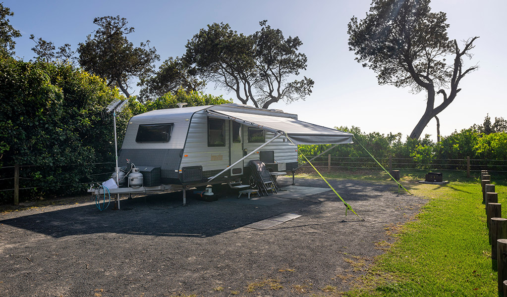 An aerial view of Illaroo campground and Illaroo group camping area in Yuraygir National Park. Photo: Jessica Robertson &copy; DPIE